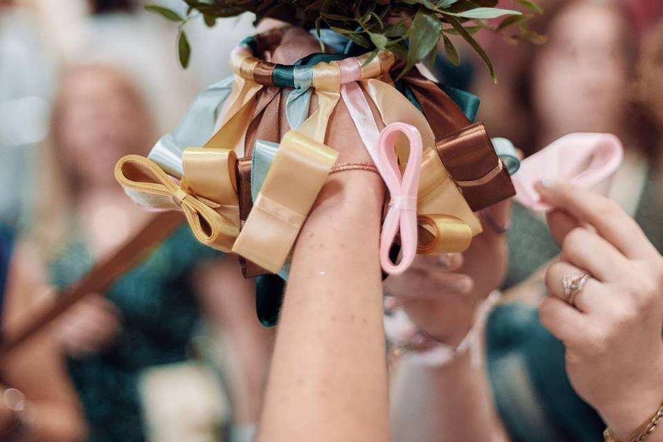 Mariage rose pastel et blanc