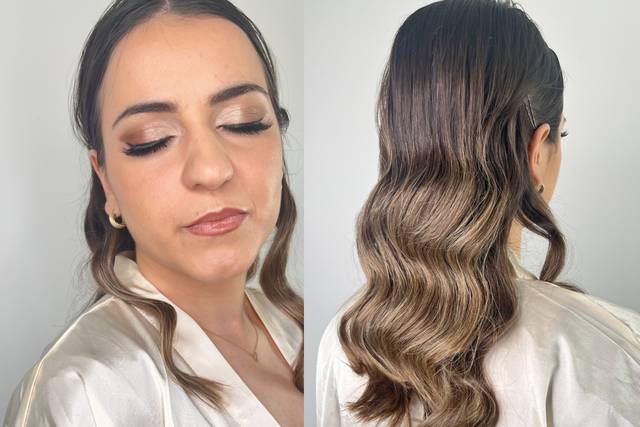 Champagne, wavy hair