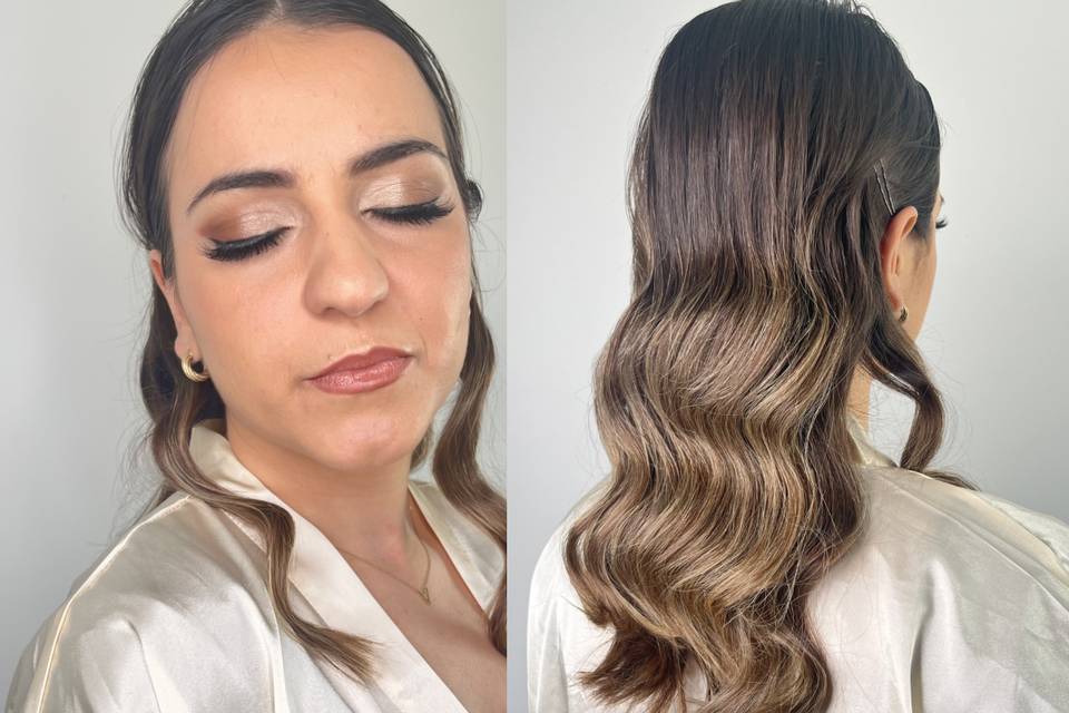 Champagne, wavy hair