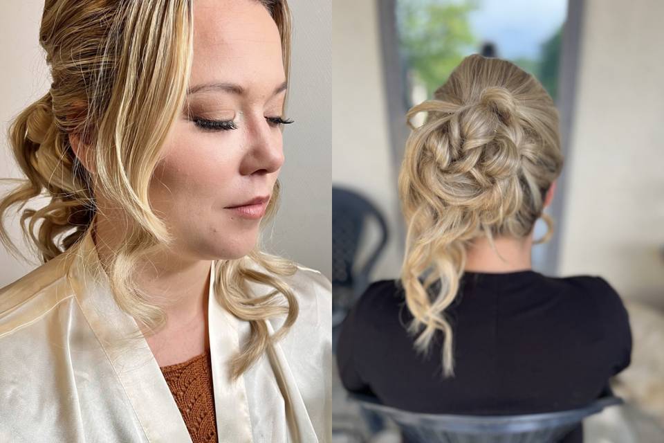Naturel, chignon cascade