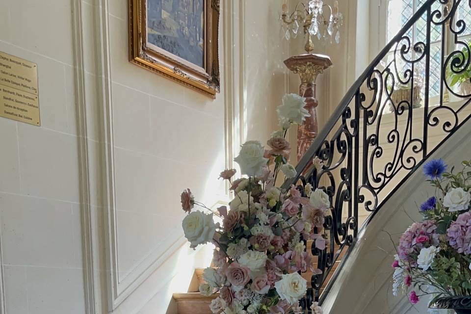 Rampe escalier fleurie