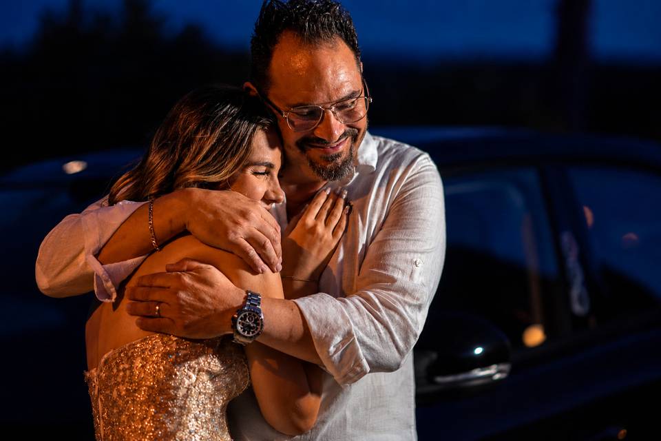Moment d'émotion père fille