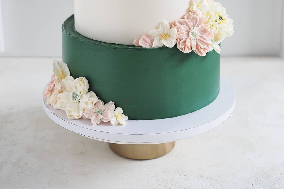 Fleurs pochées en crème