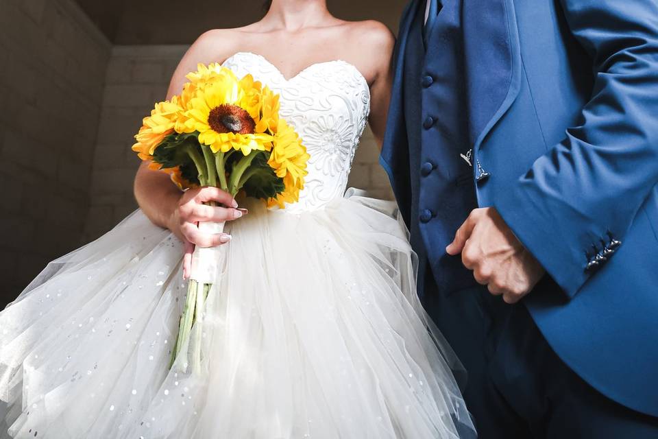 Mariage bleu jaune