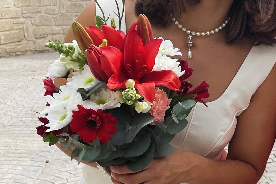 Bouquet mariée rouge
