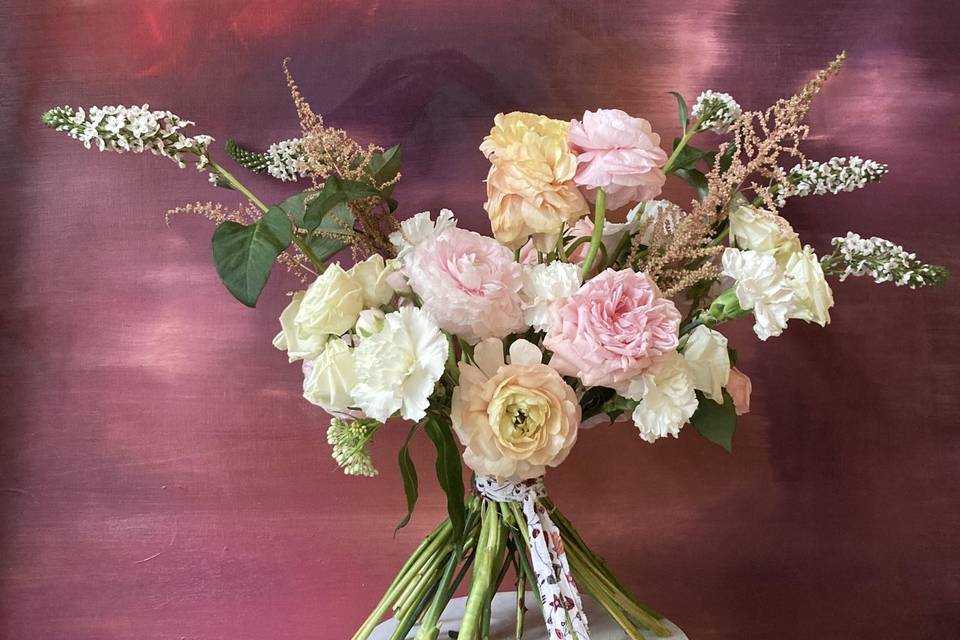 Bouquet rose poudré délicat