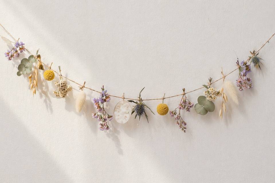 Guirlande fleurs séchées