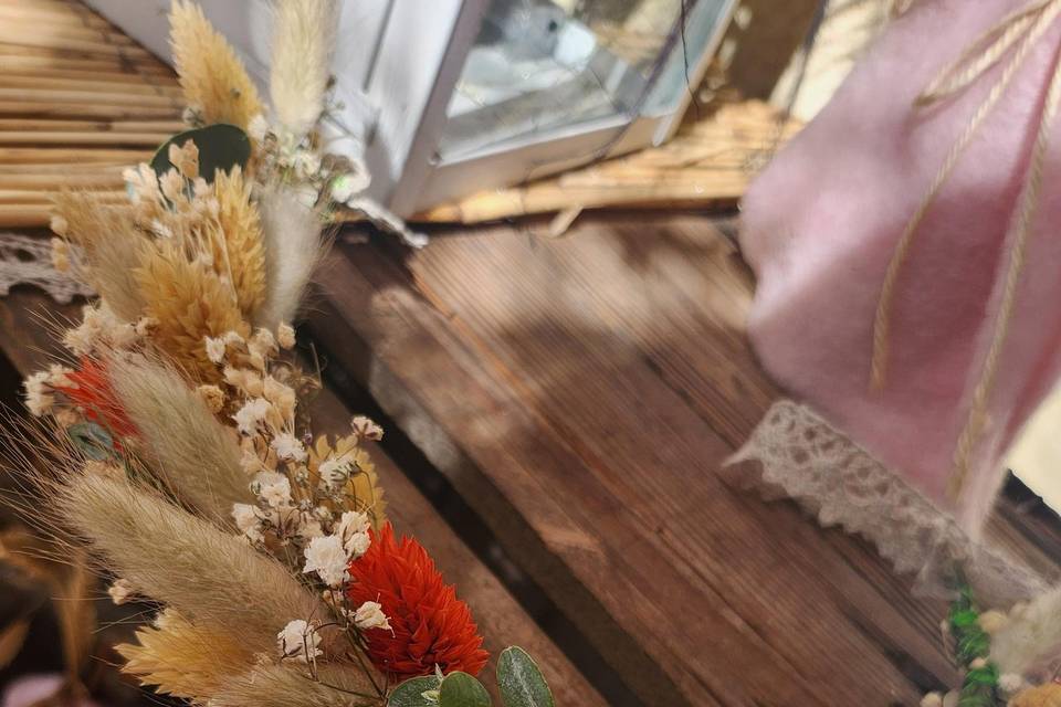 Couronne mariée fleurs séchées