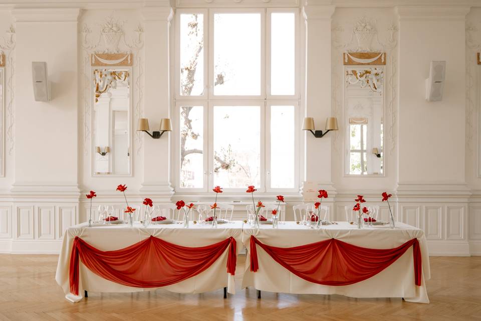 Scénographie table d'honneur