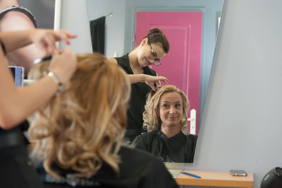 Seance coiffure