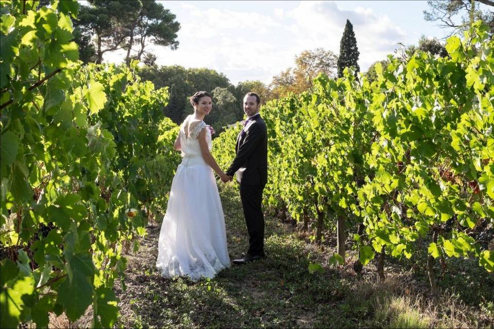 Les mariés dans la vigne