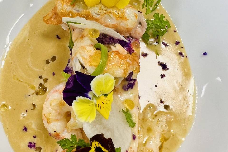 Duo de saumon et langoustines
