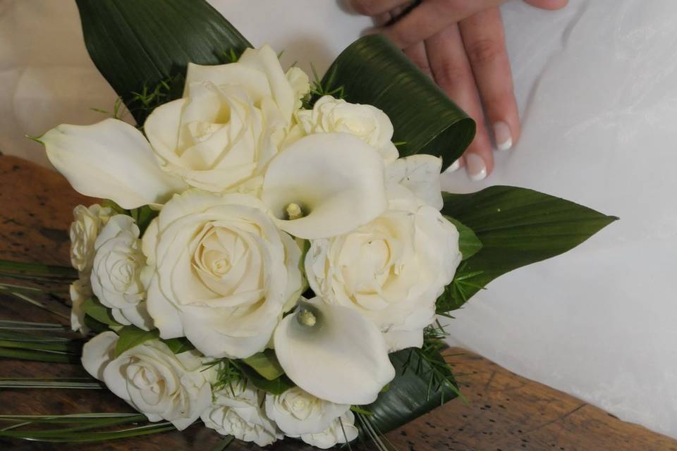 Bouquet roses et callas