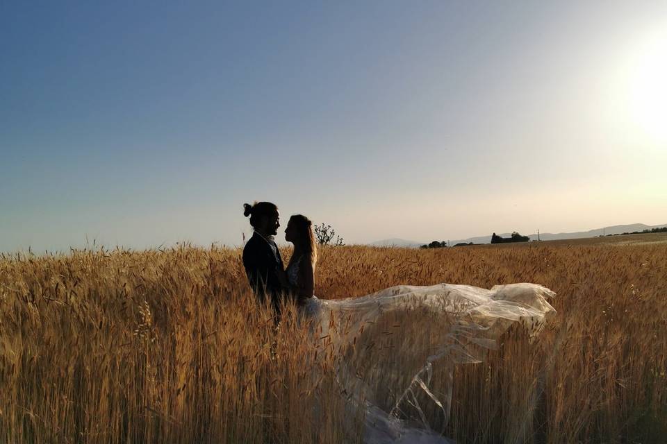 Mariage dans les champs