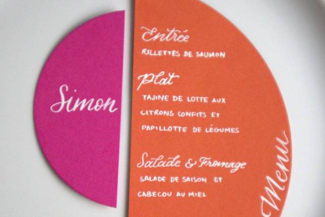 Menu et Prénom coloré