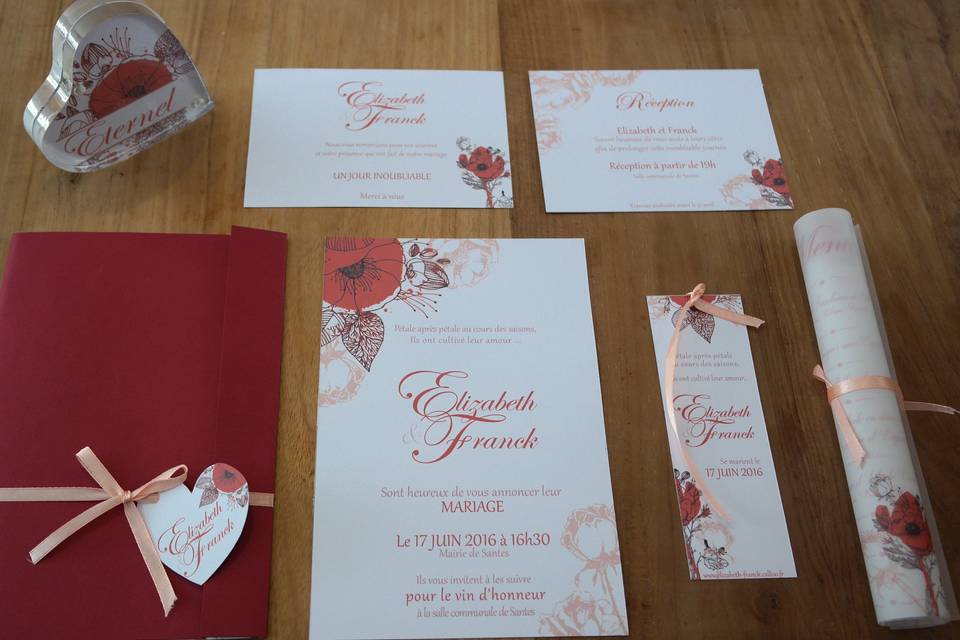 Papeterie mariage romantique