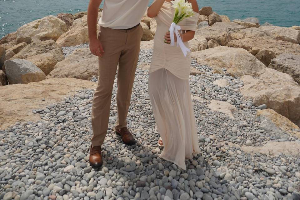 Mariage les pieds dans le sabl