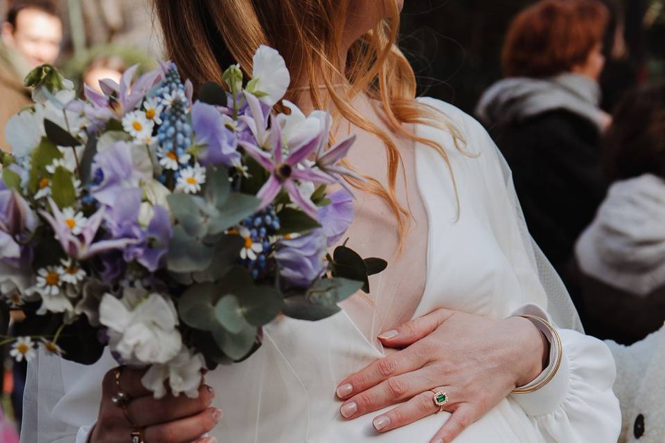 Grossesse, bague, la mariée