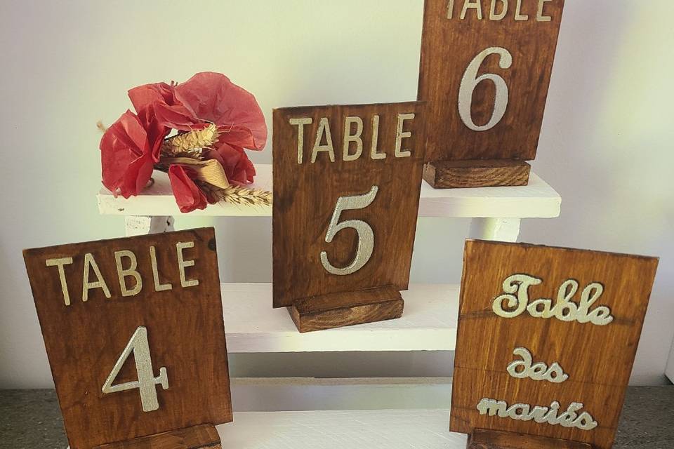Numéro de table personnalisabl