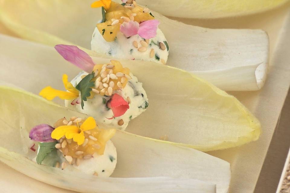 Feuille d'endive bio et ricotta