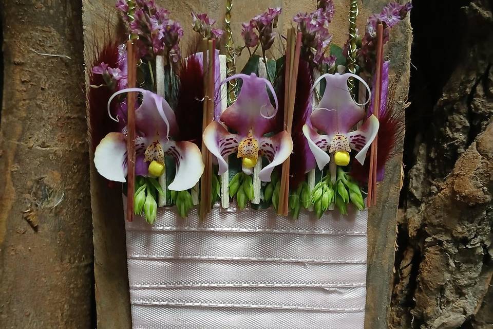 Pochette costume orchidée