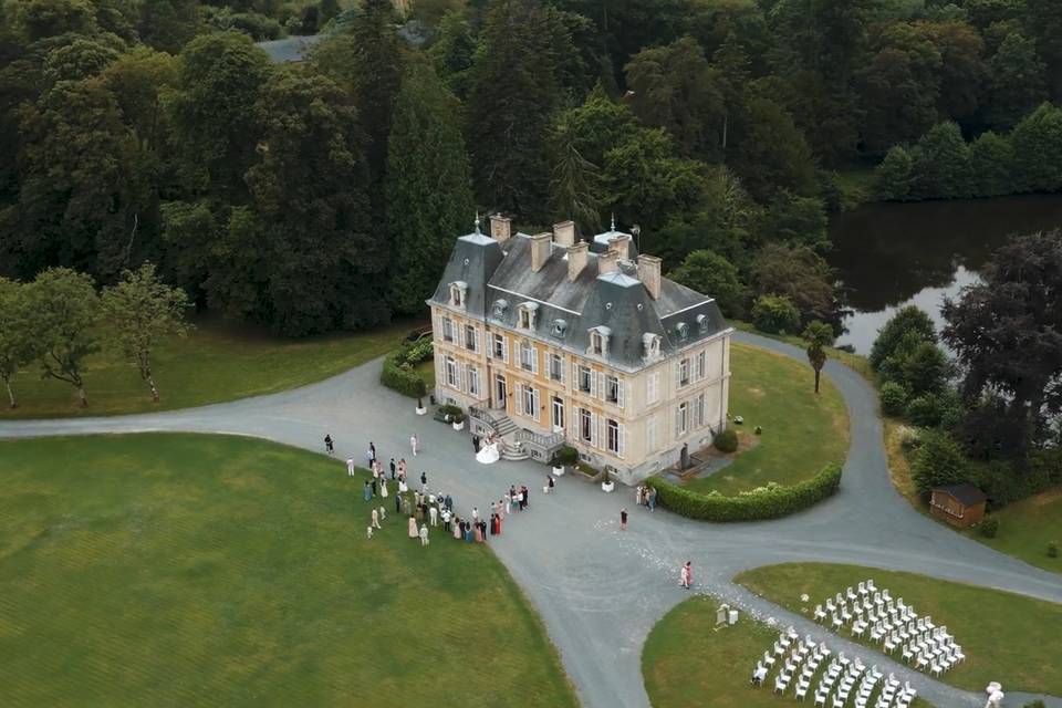 Plan drone de la réception
