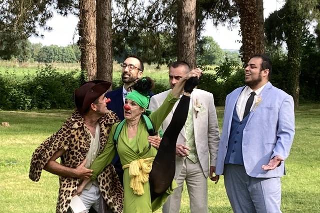 Clowns au mariage de Poitiers