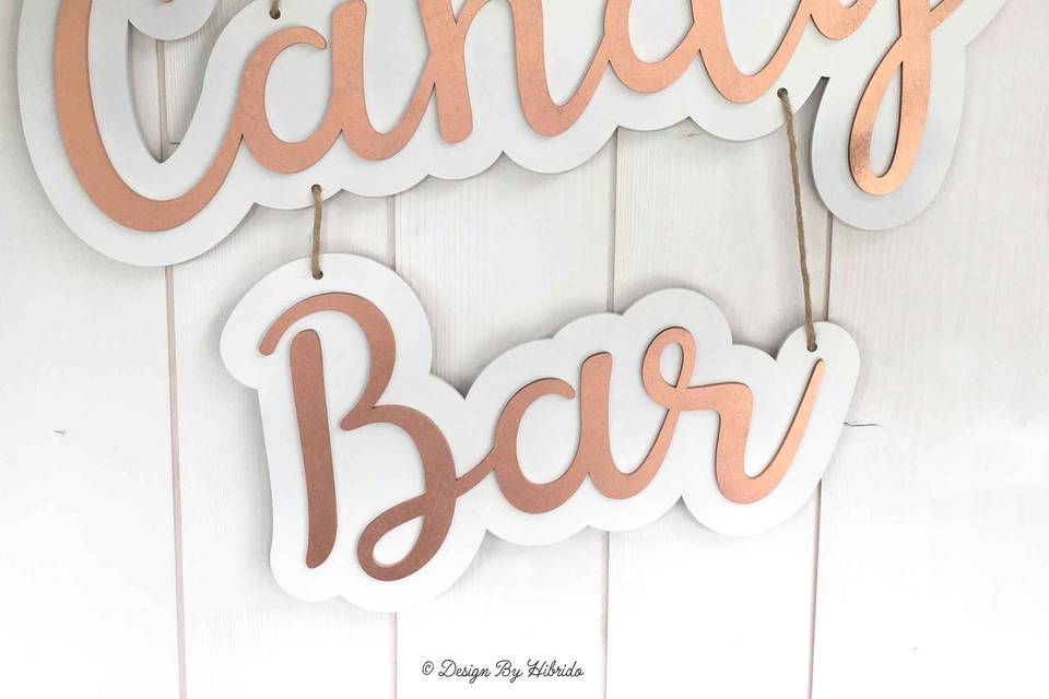 Candy bar cuivre & blanc