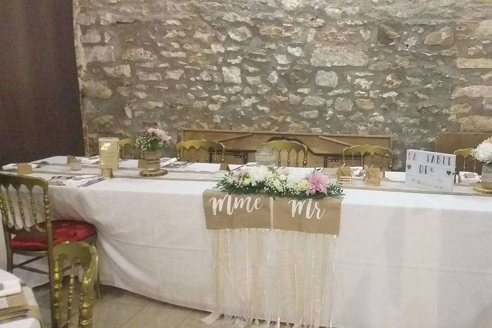 Table des mariés