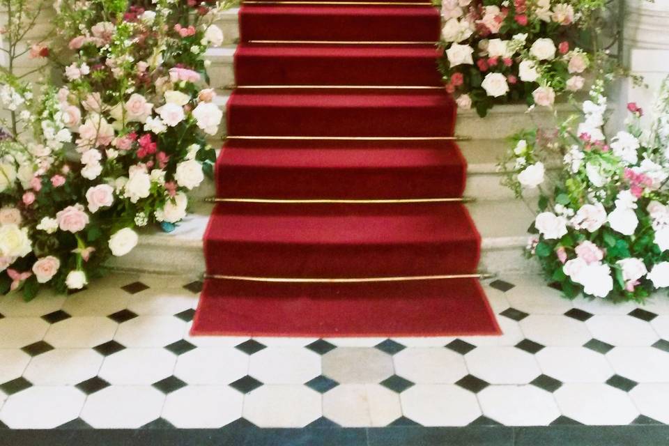 Décor floral escalier