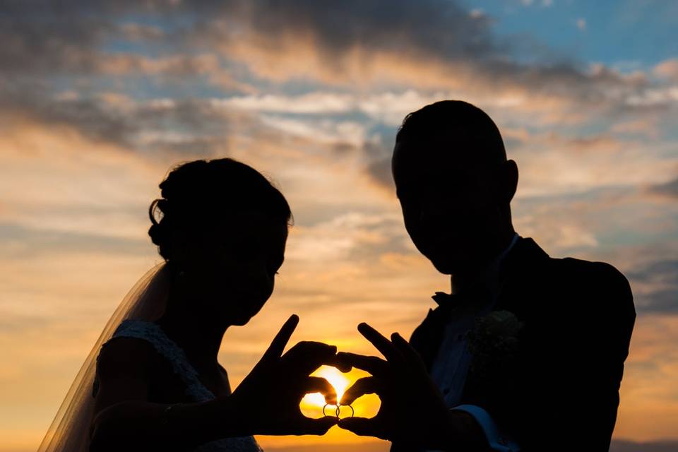 Mariage coucher de soleil