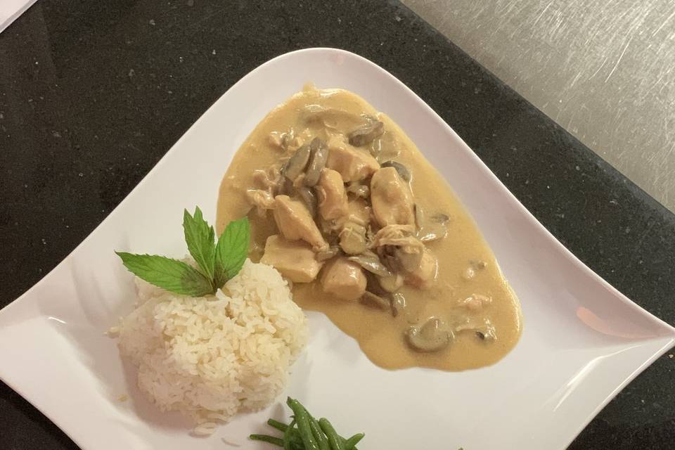 Poulet sauté sauce champignons