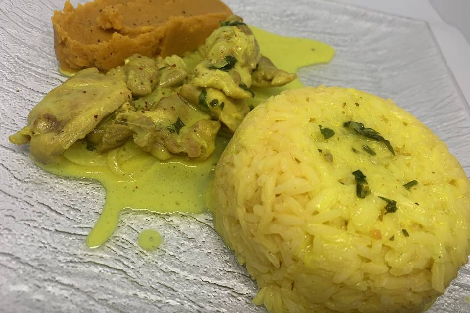 Riz Safran Poulet au curry