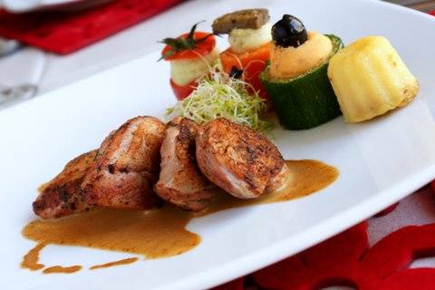 Filet de caille, petits farcis