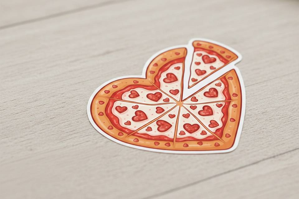 Sticker pizza