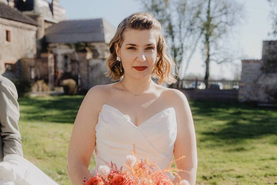 Mariée bouquet éventail