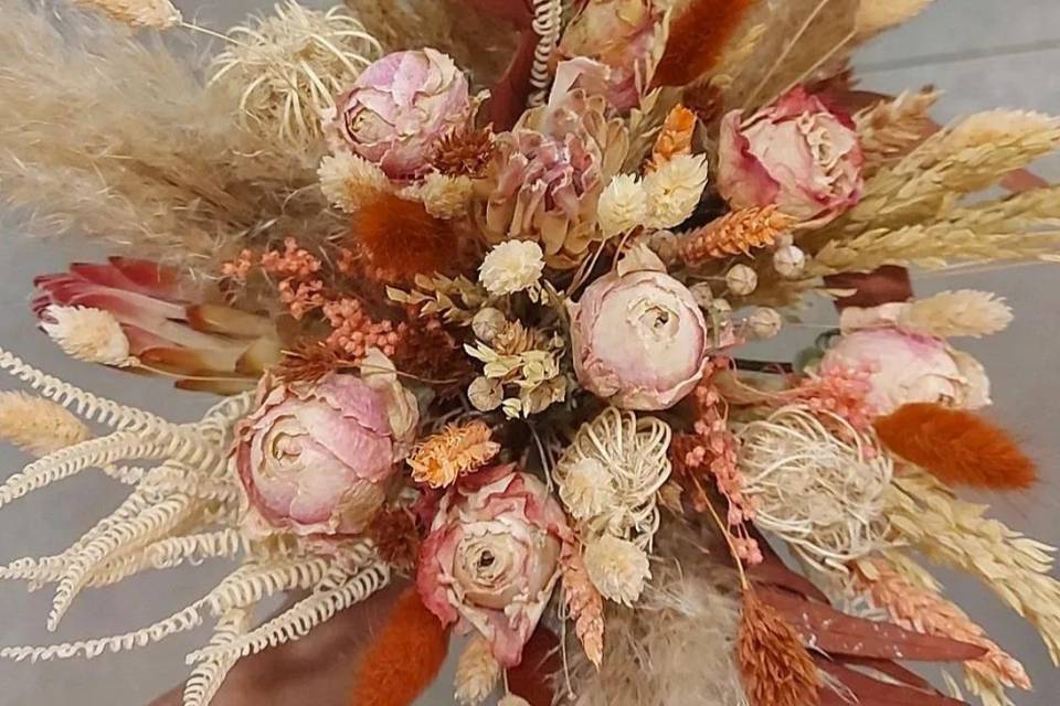Bouquet de mariée sec