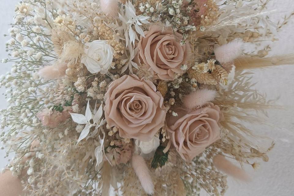 Bouquet mariée fleurs séchées/