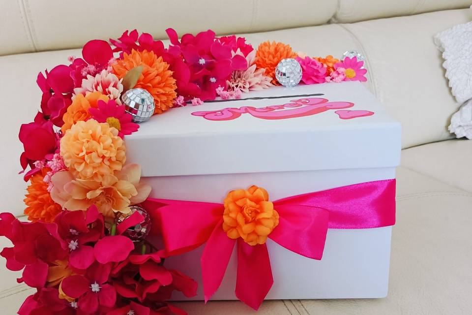 Urne thème orange et rose