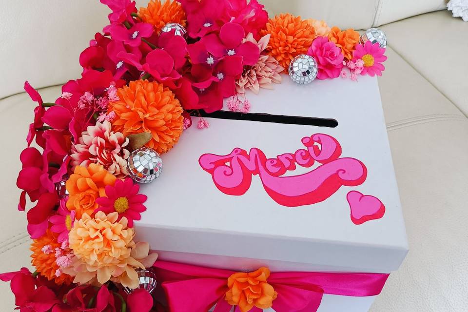 Urne thème orange, rose