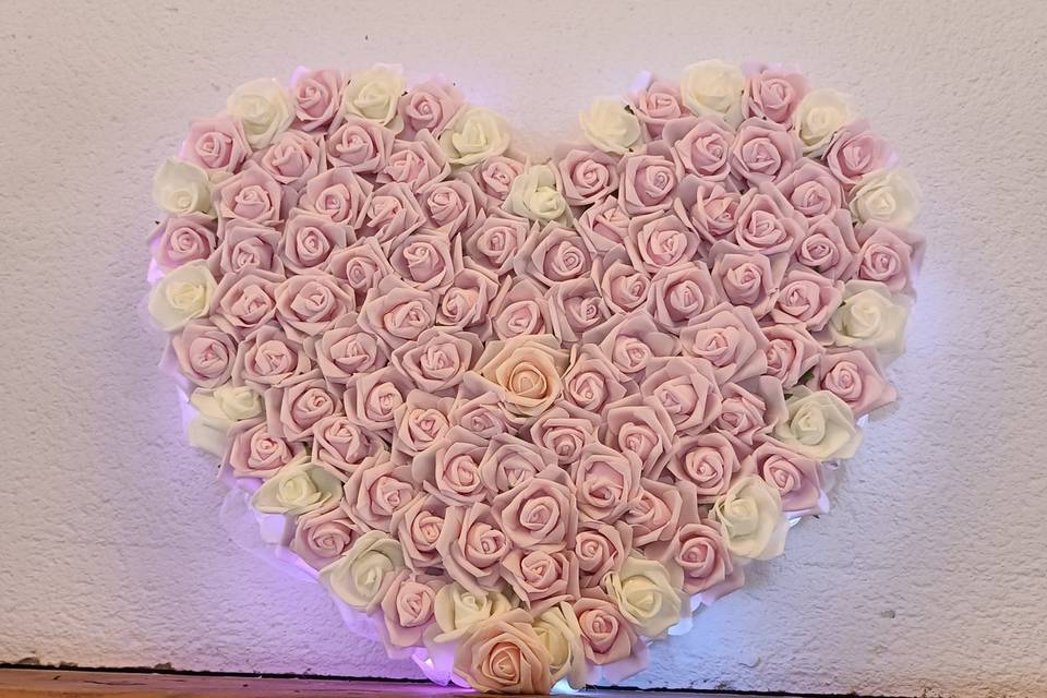 Cœur illuminé rose