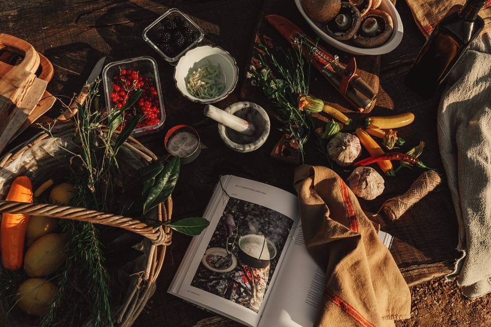 Diner dans le potager