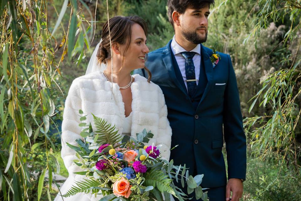 Mariage romantique en couleurs