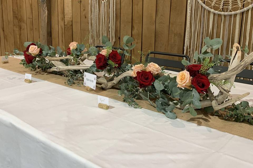 Table d'honneur bois flotté