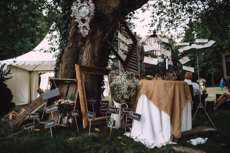 Plan de table au jardin