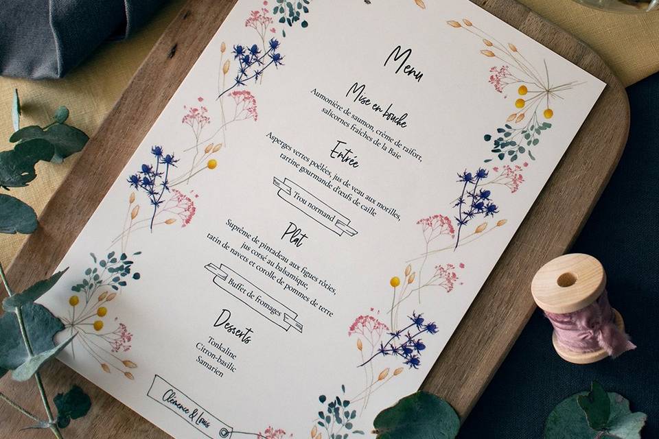 Menu floral