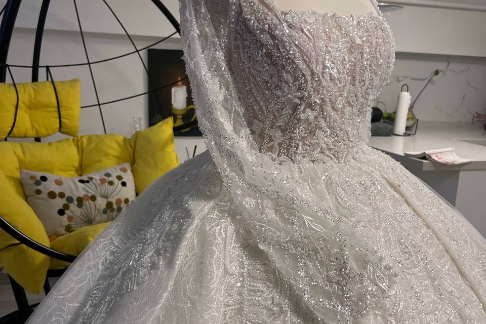 Robe princesse en sur-mesure.