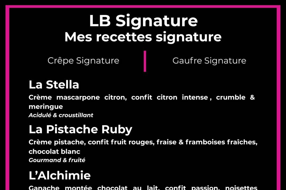Nos créations signature