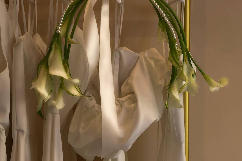 Dresses and bouquet