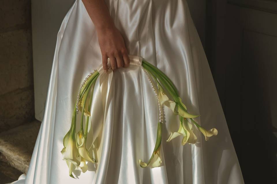 Calla bouquet dress